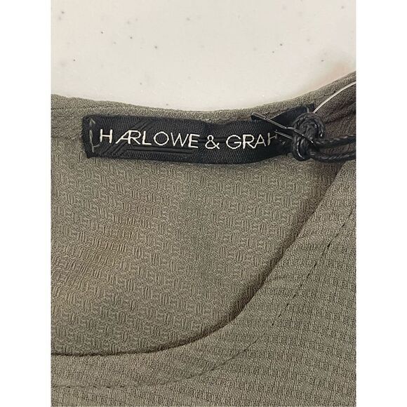 Harlowe & Graham women’s sleeveless blouse army green small NWT - Picture 7 of 9